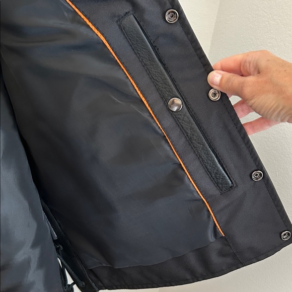 Men's Black Leather Vest with Side Laces - Picture 6 of 7